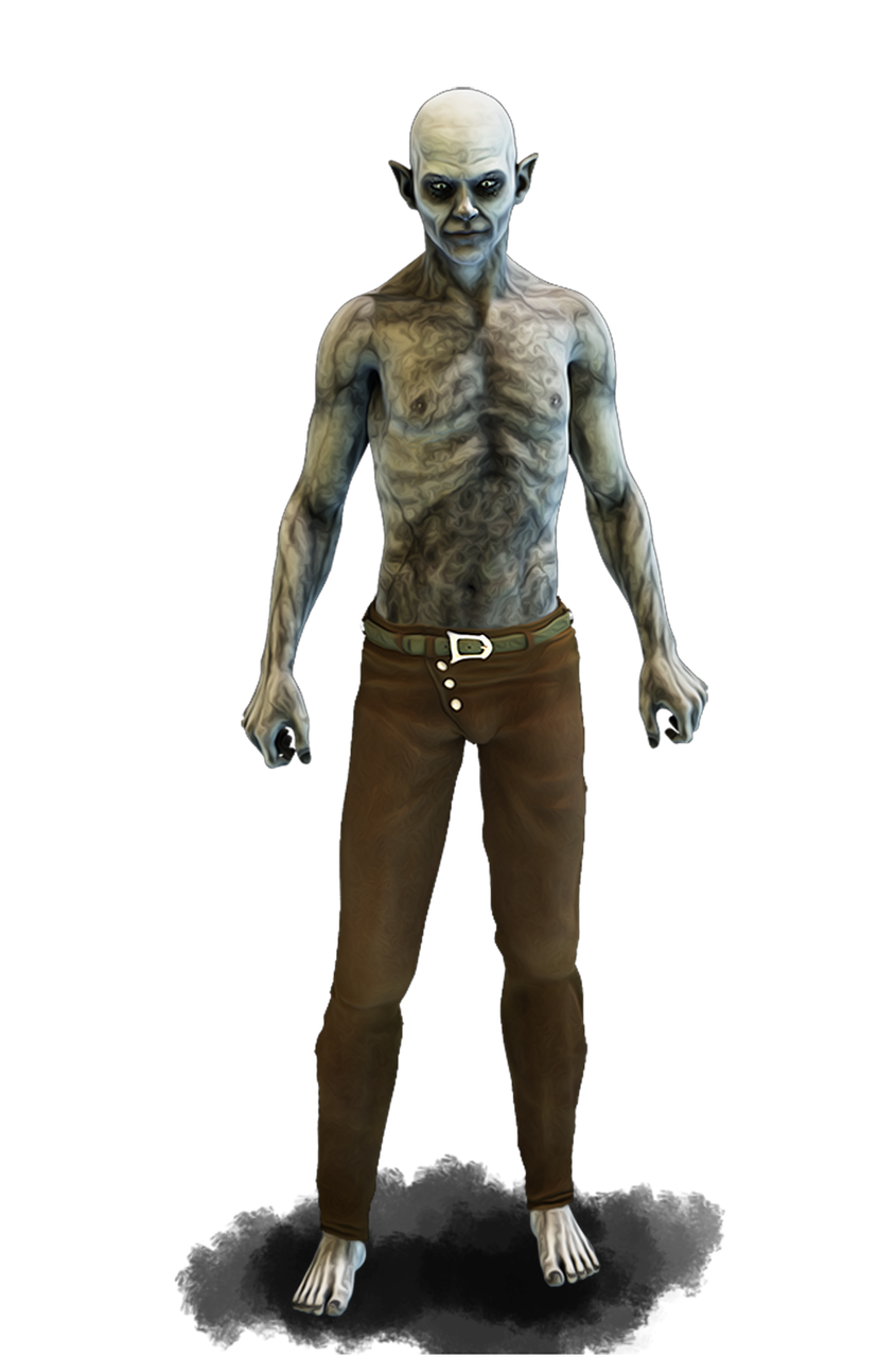 a close up of a person wearing a costume, inspired by Rajmund Kanelba, digital art, tall emaciated man wolf hybrid, full body render, innsmouth ocean - dwellers, ingame image