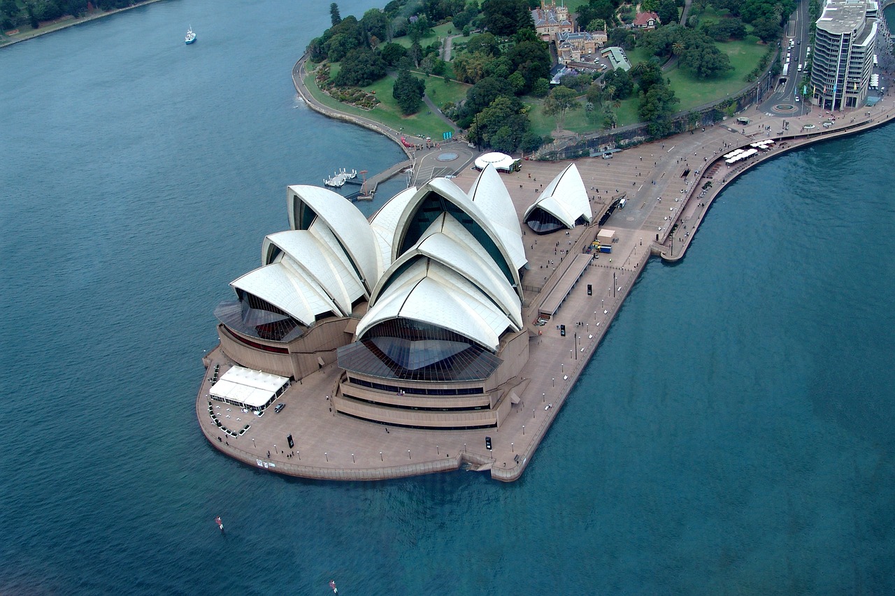 an aerial view of the sydney opera house, inspired by Sydney Carline, flickr, view from the side”, 2 0 0 2 photo