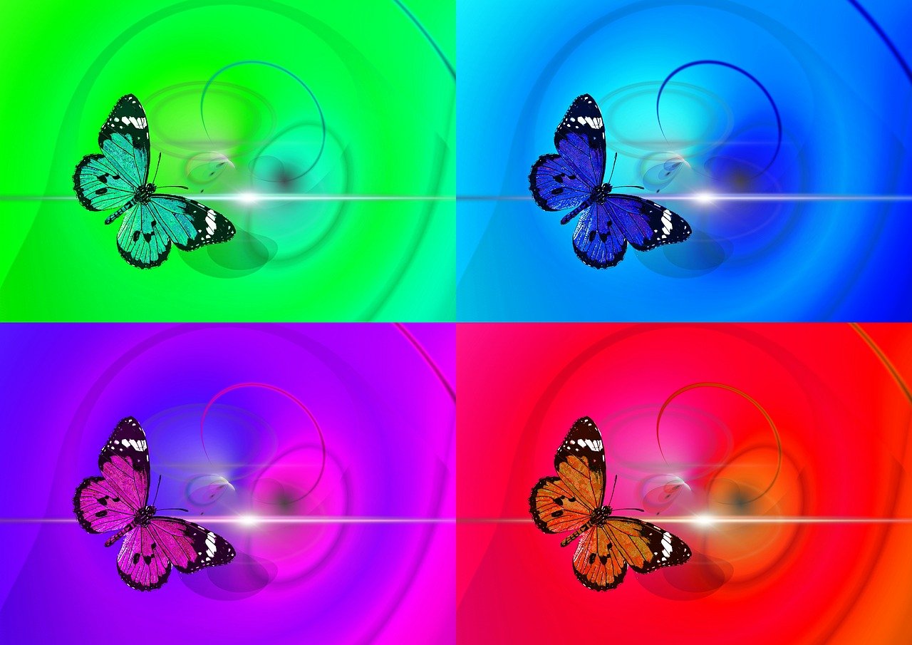 a close up of a butterfly on a colorful background, a raytraced image, digital art, 4 colors, transformation sequence, photo of a mechanical butterfly, vectorart