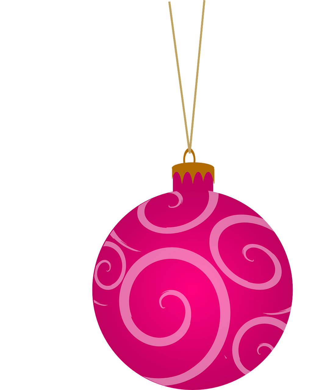 a pink christmas ornament with snowflakes, a digital rendering, sōsaku hanga, on a flat color black background, various posed, clip art, closeup!!!!!!