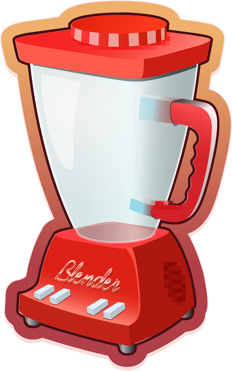a red blender sitting on top of a counter, a digital rendering, by Randy Gallegos, pixabay, pop art, clipart icon, avatar image, milk, sticker