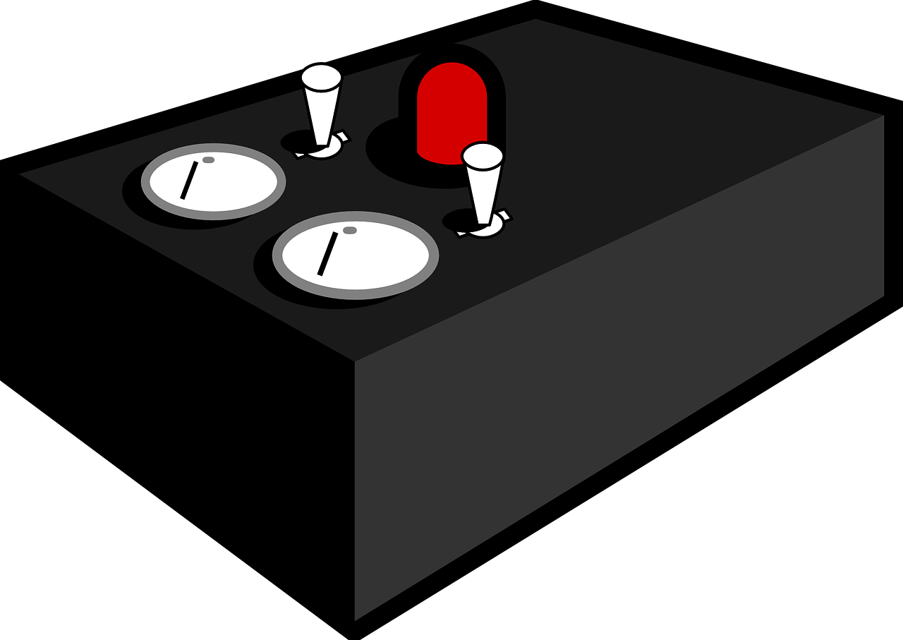 a close up of two clocks on a table, a computer rendering, by Andrei Kolkoutine, minimalism, black backround. inkscape, radio box, yume nikki, knobs
