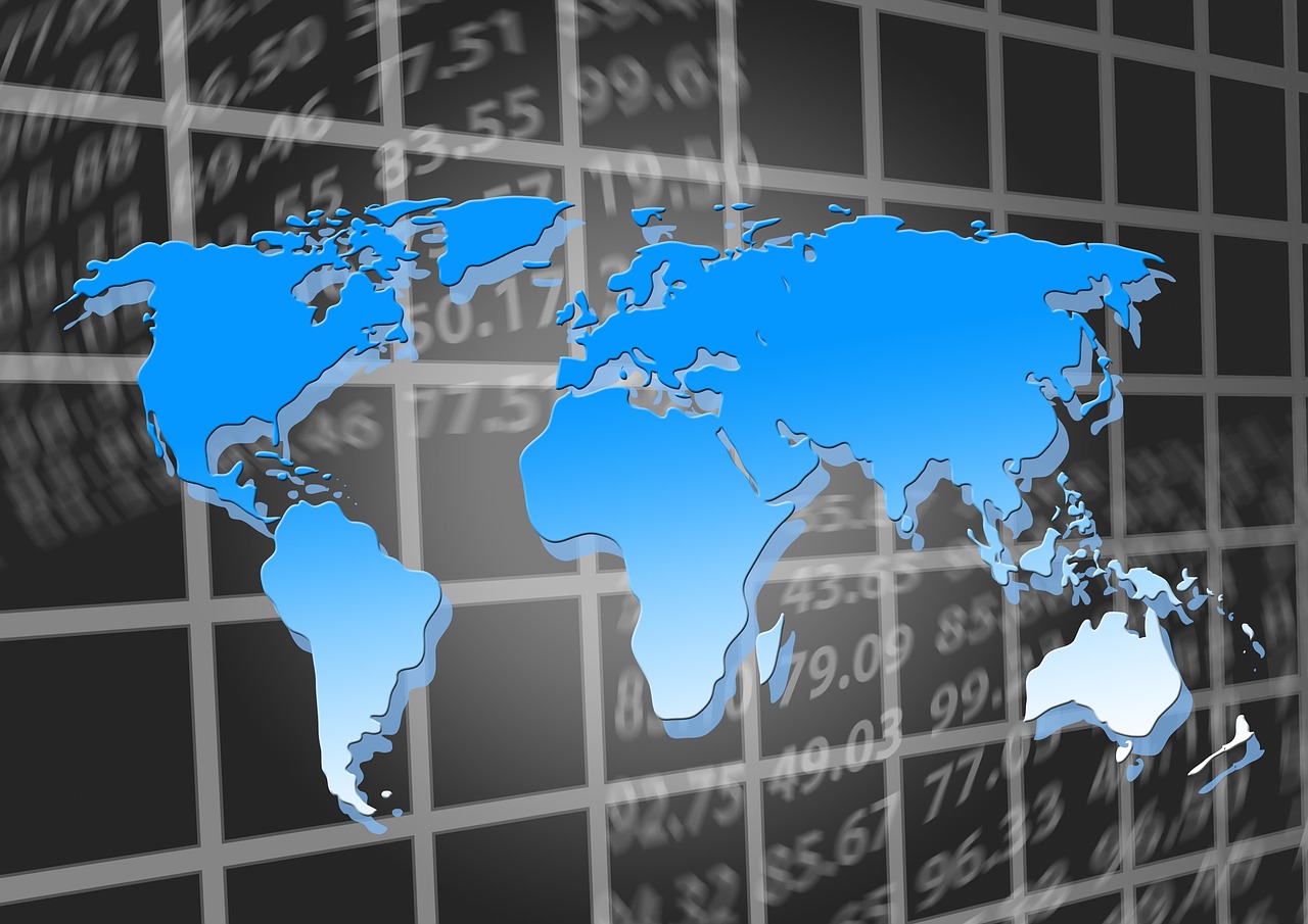 a close up of a map of the world, a digital rendering, trading stocks, blue, group photo, reportage photo