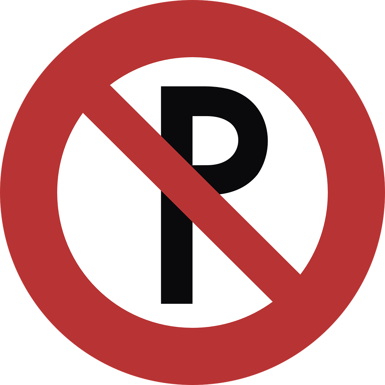 a no parking sign on a black background, a cartoon, by Antônio Parreiras, pixabay, plasticien, avenida paulista, circular, fined detail, from wikipedia