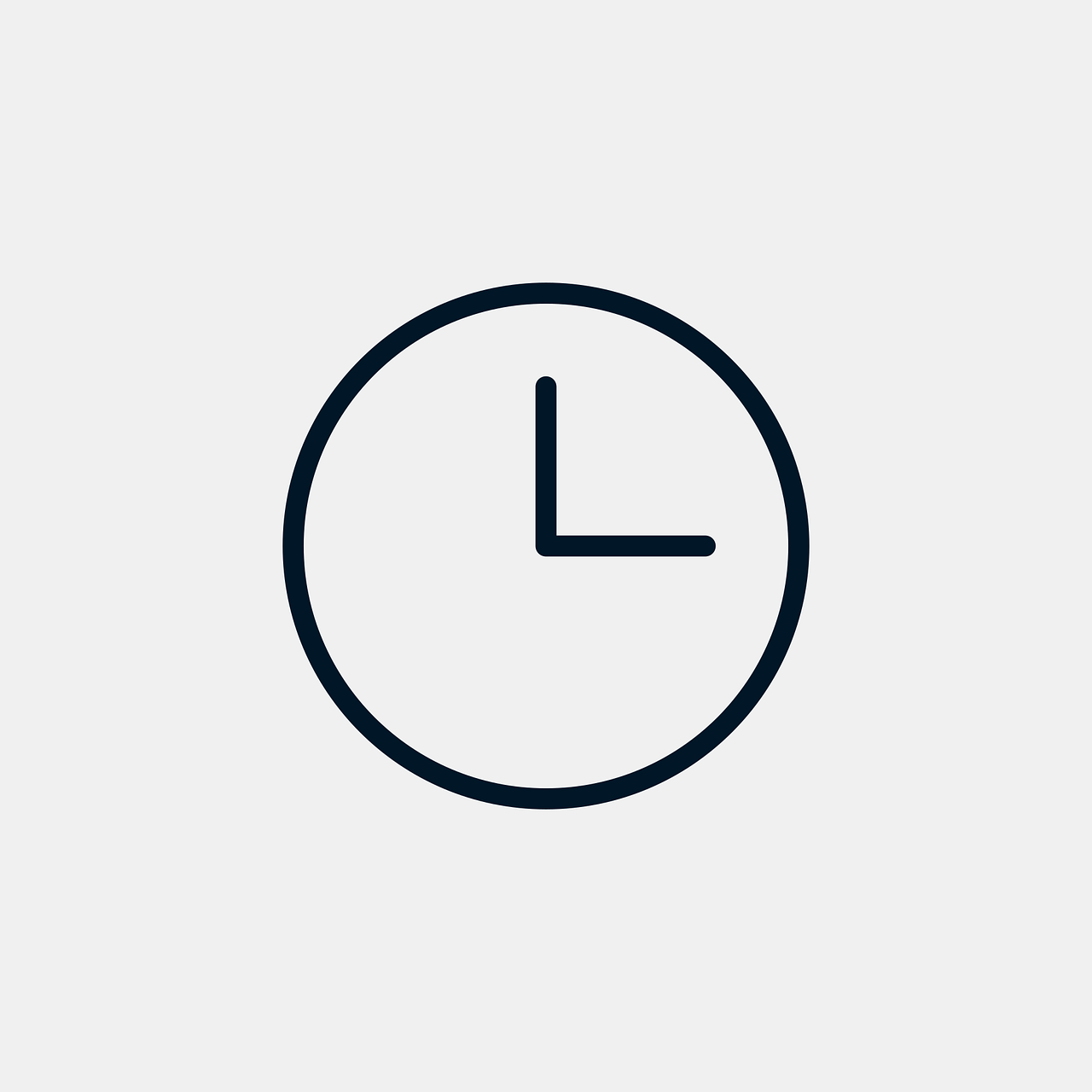 a black clock icon on a white background, by Andrei Kolkoutine, minimalism, navy, thin, bright sunny time, ivory