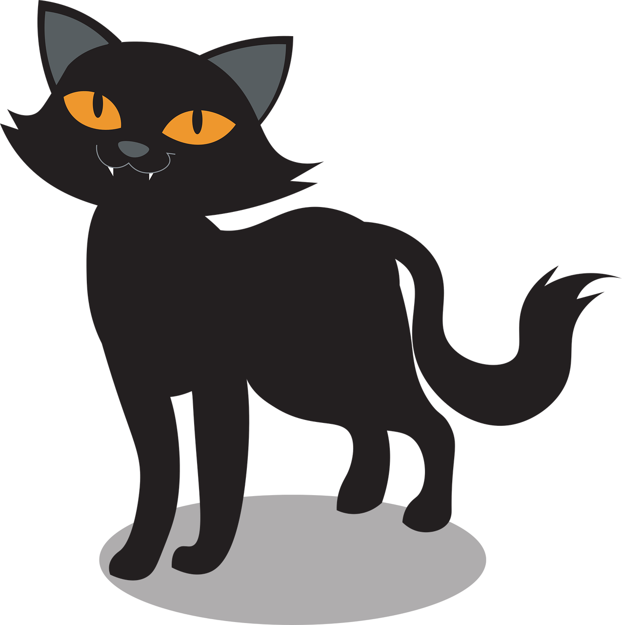 a black cat with yellow eyes on a black background, an illustration of, on a pedestal, he is wearing a black, scar, 1 8