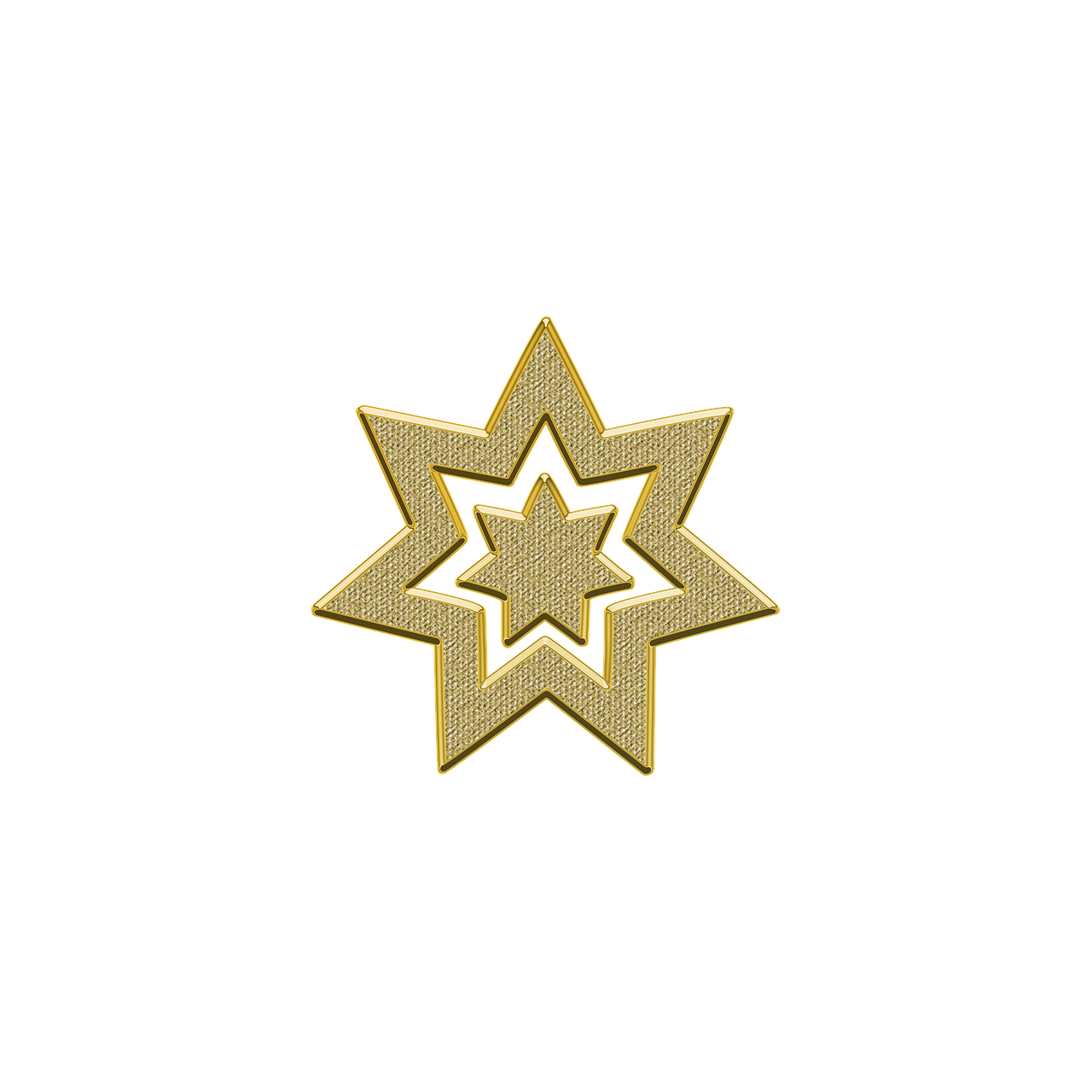 a gold star of david on a black background, a stipple, inspired by Katsushika Ōi, trending on polycount, op art, 28mm, lapel, embroidery, miniature product photo