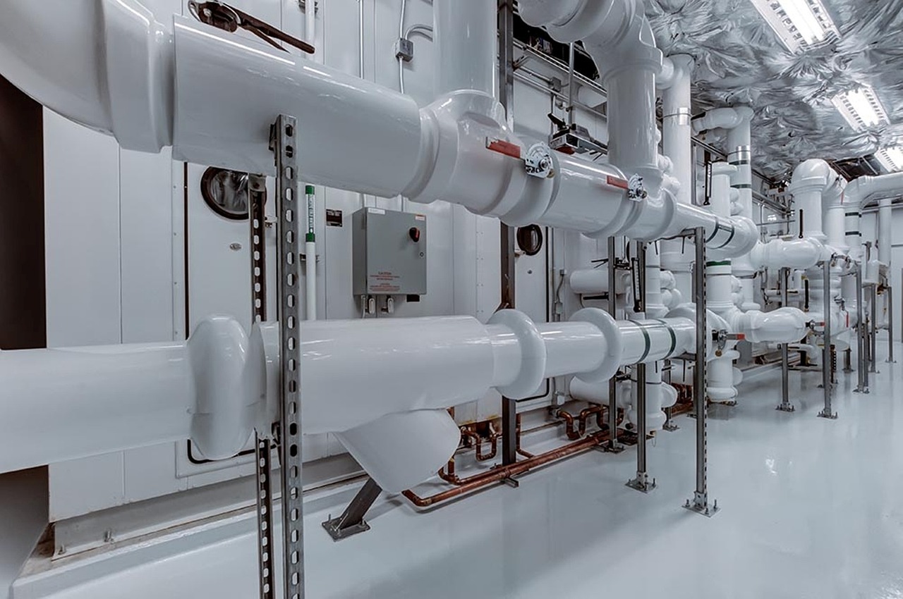 a room filled with lots of pipes and pipes, white mechanical details, 🤬 🤮 💕 🎀, commercial photo, zoomed in
