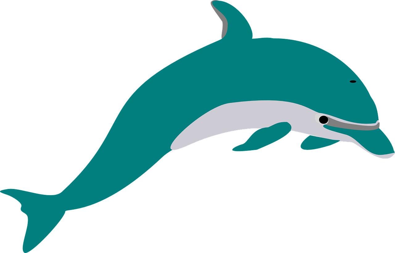 a dolphin that is jumping in the air, deviantart, ( ( dithered ) ), snail in the style of nfl logo, teals, f 2 0