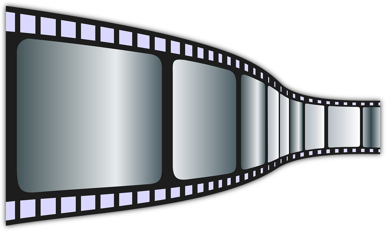 a black and white photo of a film strip, a picture, pixabay, video art, clipart, color slide film, an illustration, curved