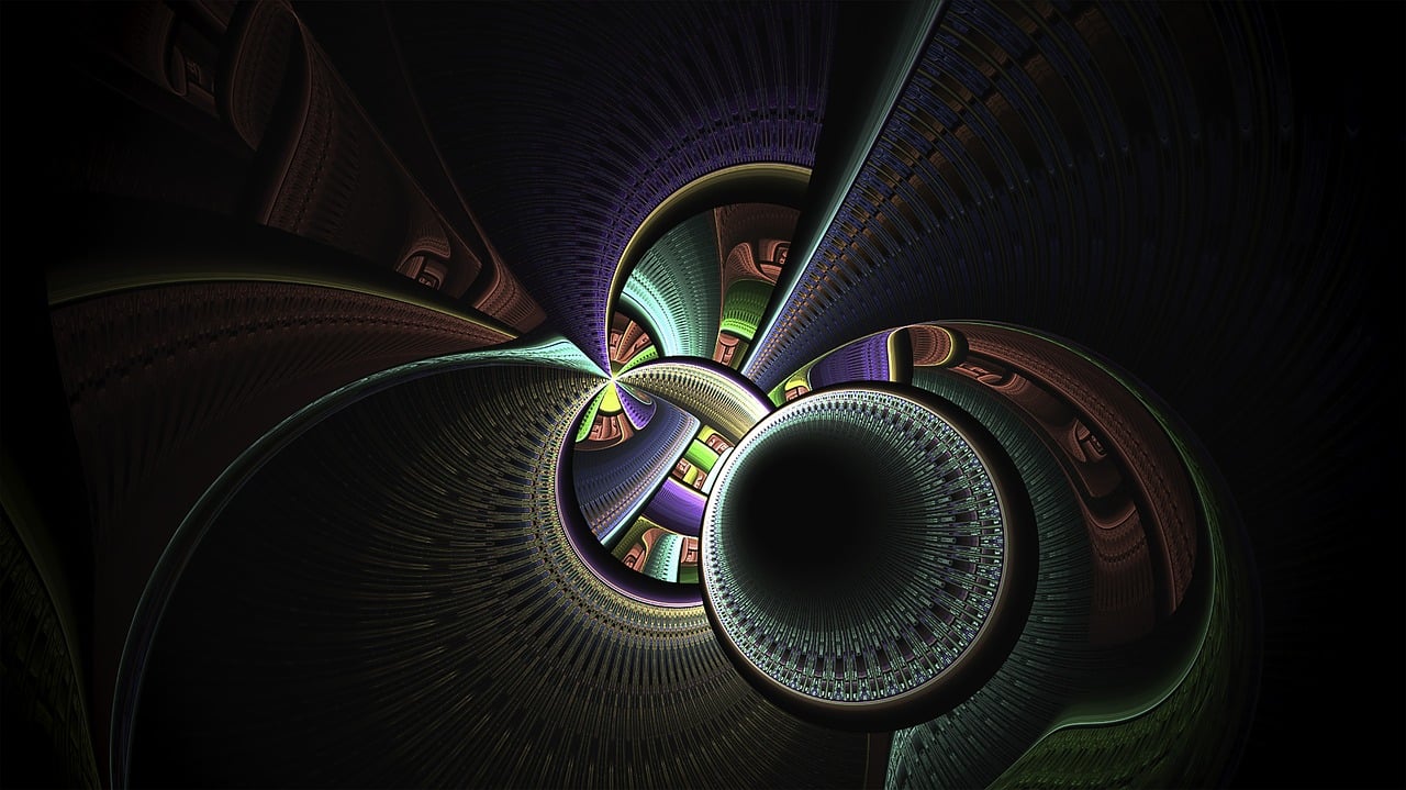 a computer generated image of a spiral design, inspired by Benoit B. Mandelbrot, trending on deviantart, generative art, inside a space ship, intricate abstract. gucci style, deep colours. ”, futuristic setting