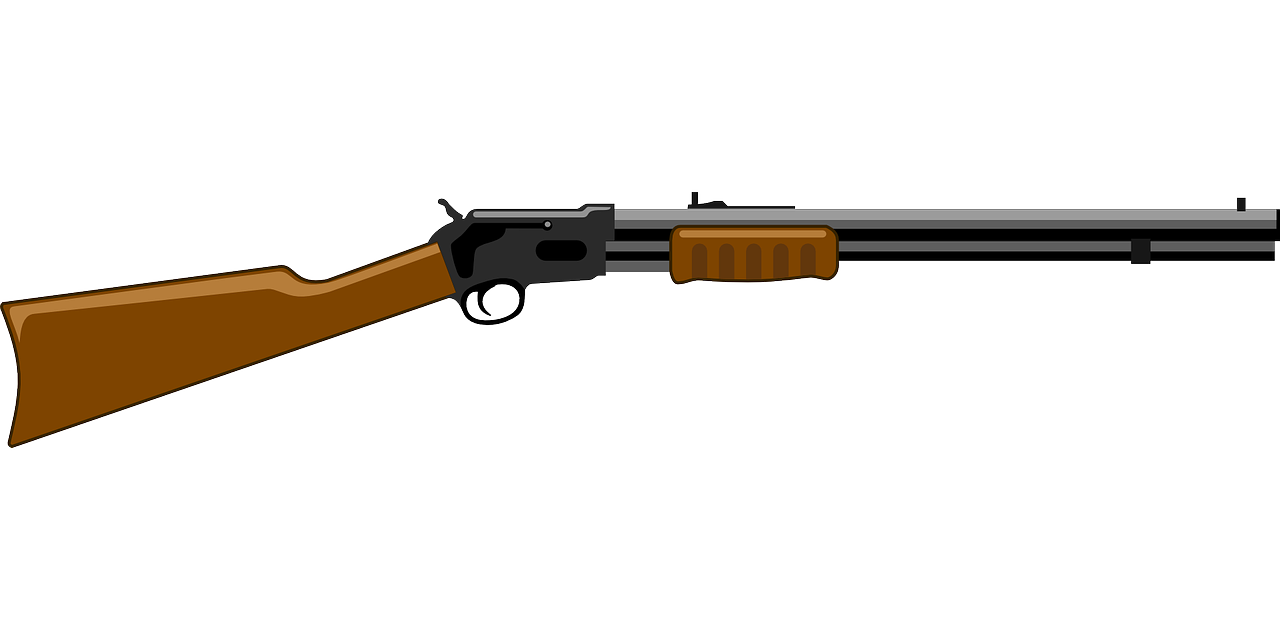a gun with a wooden barrel on a white background, inspired by Walther Jervolino, modernism, youtube thumbnail, rifle, hd vector art, right side profile