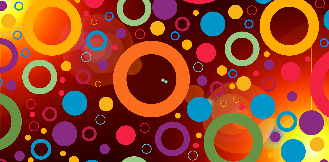 a bunch of different colored circles on a black background, vector art, flickr, on a red background, brown holes, toys, !!! very coherent!!! vector art