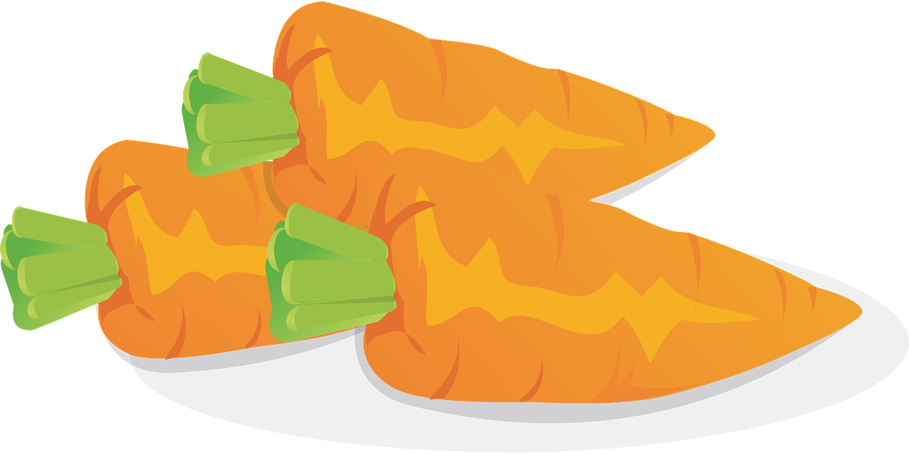 a couple of carrots sitting on top of a plate, a digital rendering, pixabay, !!! very coherent!!! vector art, knife, no - text no - logo, thumbnail
