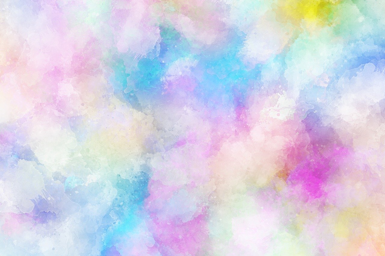a multicolored background of watercolor paint, a digital painting, shutterstock, けもの, atmospheric crystal dust, background image, limited colors