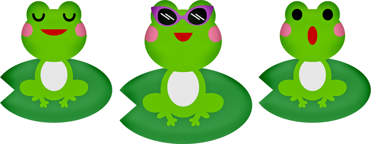 a group of frogs sitting on top of each other, a raytraced image, inspired by Masamitsu Ōta, pixabay, with sunglass, cute girl, [ floating ]!!, “portrait of a cartoon animal
