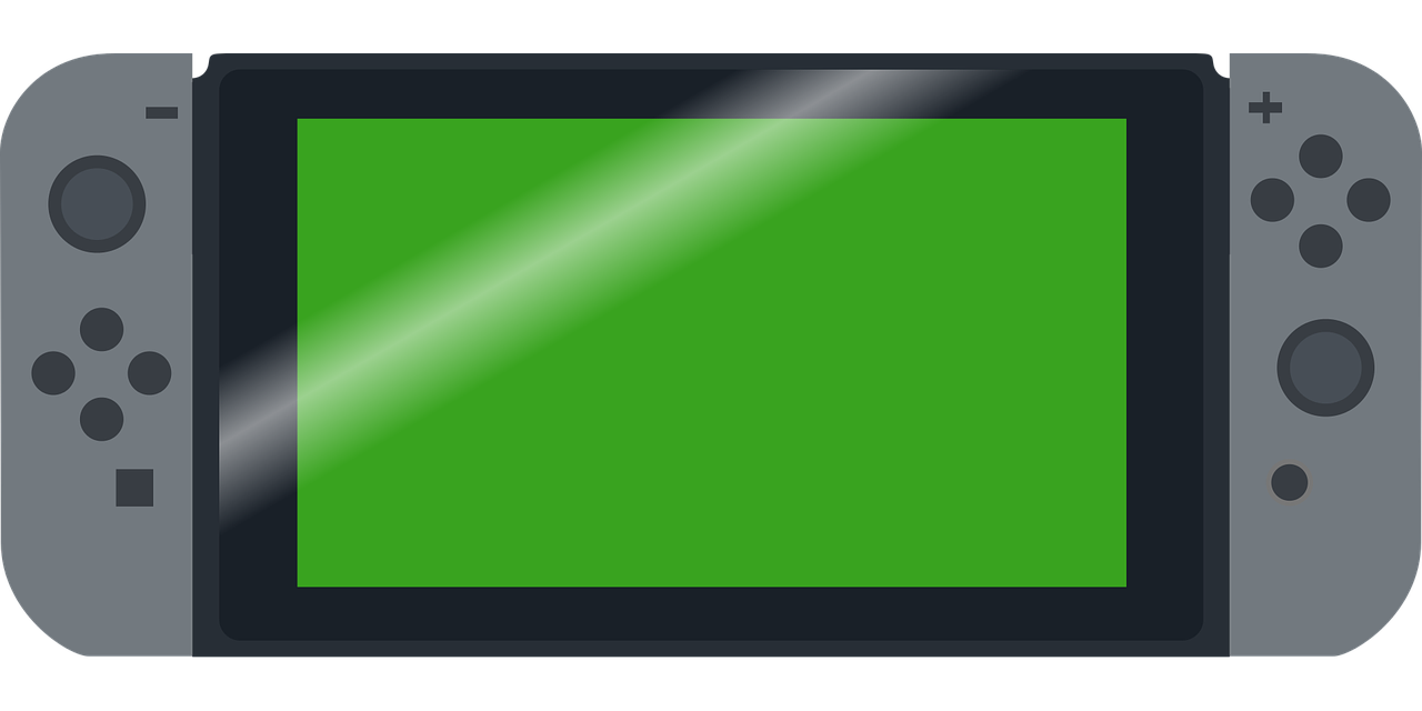 a video game console with a green screen, inspired by Luigi Kasimir, deviantart, digital art, glossy shiny reflective, black border: 0.75, really long, smartphone resolution