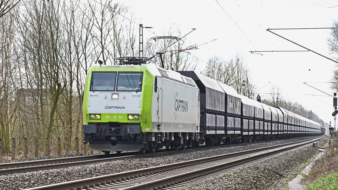 a green and white train traveling down train tracks, by Fritz Bultman, shutterstock, the photo shows a large, caparison, electric martina, black and green scheme
