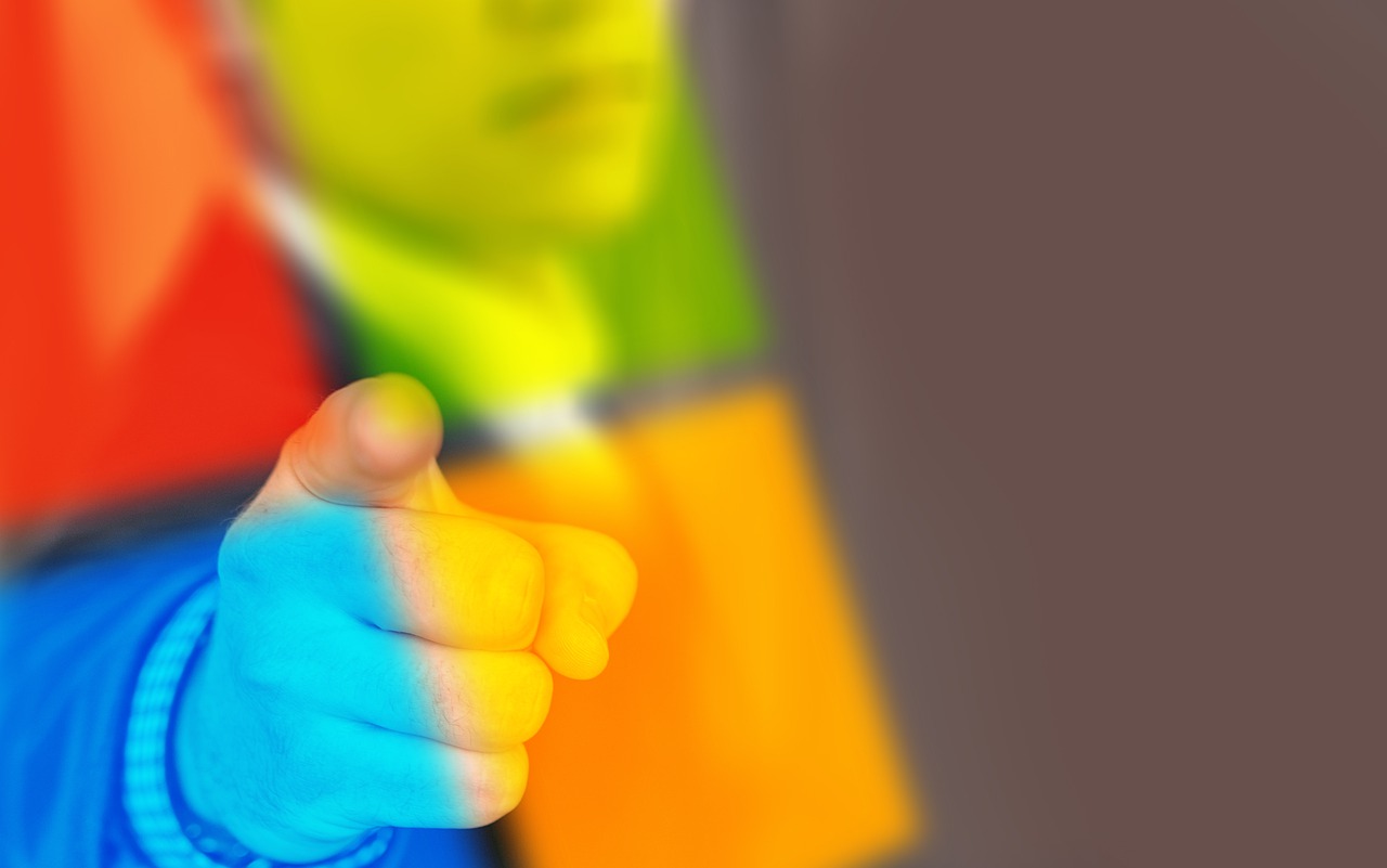 a close up of a person giving a thumbs up, a digital rendering, by Jan Rustem, flickr, synchromism, microsoft windows, the colors are bright, warm coloured, professional profile picture