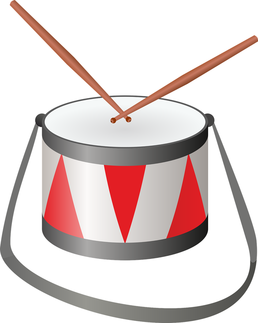 a drum with two sticks sticking out of it, a digital rendering, inspired by Masamitsu Ōta, pop art, red white and black color scheme, basic, nighttime!, beginner