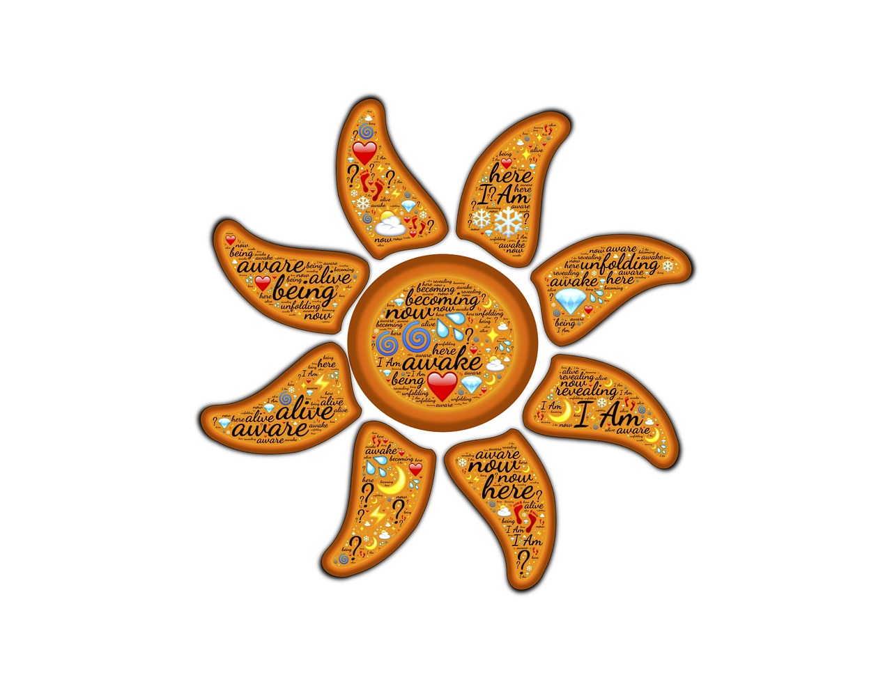 a bunch of cookies that are in the shape of a sun, an illustration of, inspired by Sun Long, naive art, alsphonse mucha, saying, sticker illustration, with symbolic elements