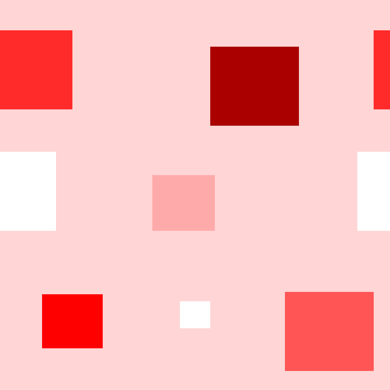 a pattern of squares and rectangles on a pink background, pixel art, generative art, red and white color scheme, values as flat shapes, smooth stylized shapes, some red