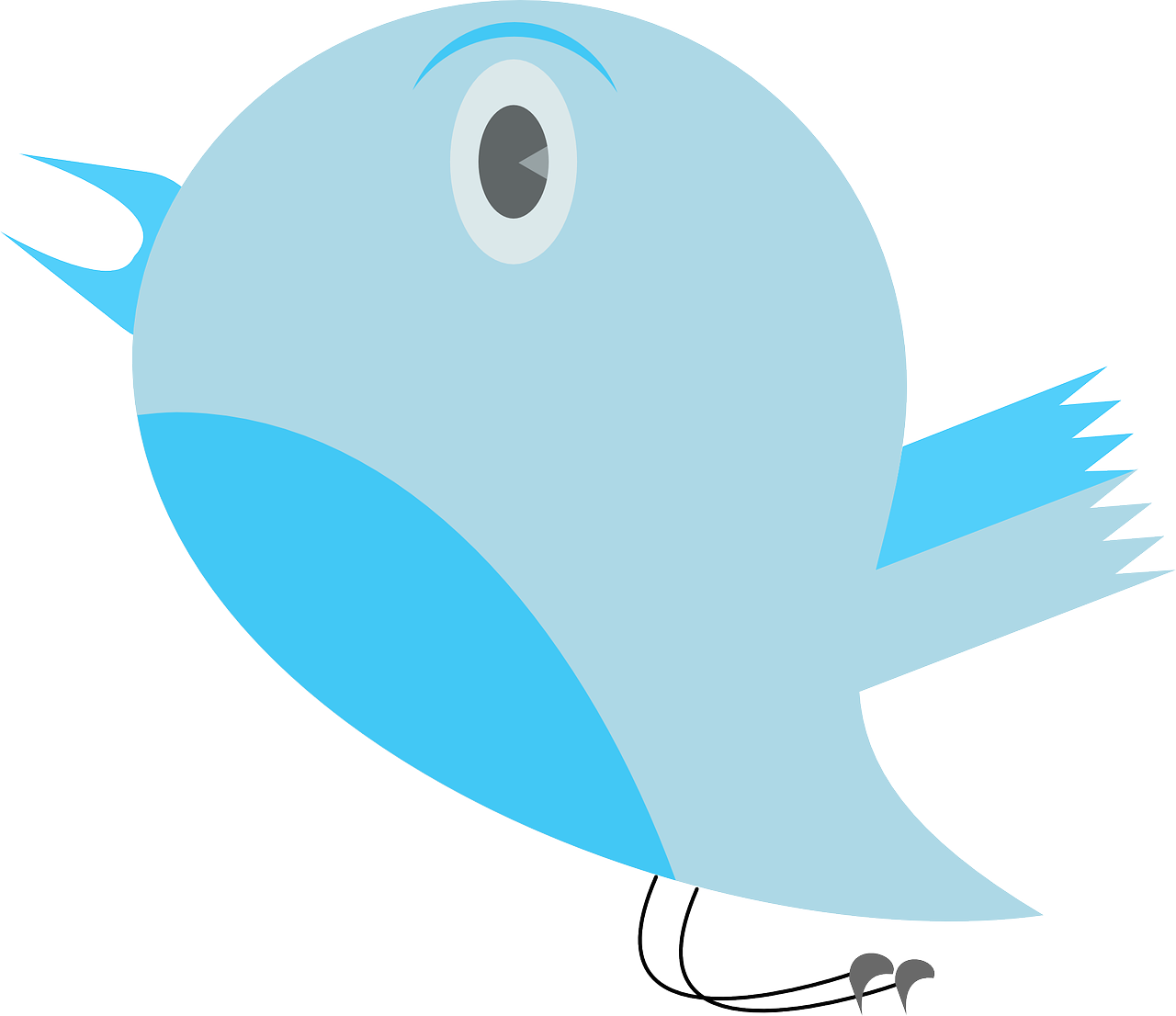 a close up of a blue bird on a white background, an illustration of, trending on pixabay, happening, very silly looking, twitching and writhing, flat 2 d vector art, back towards camera
