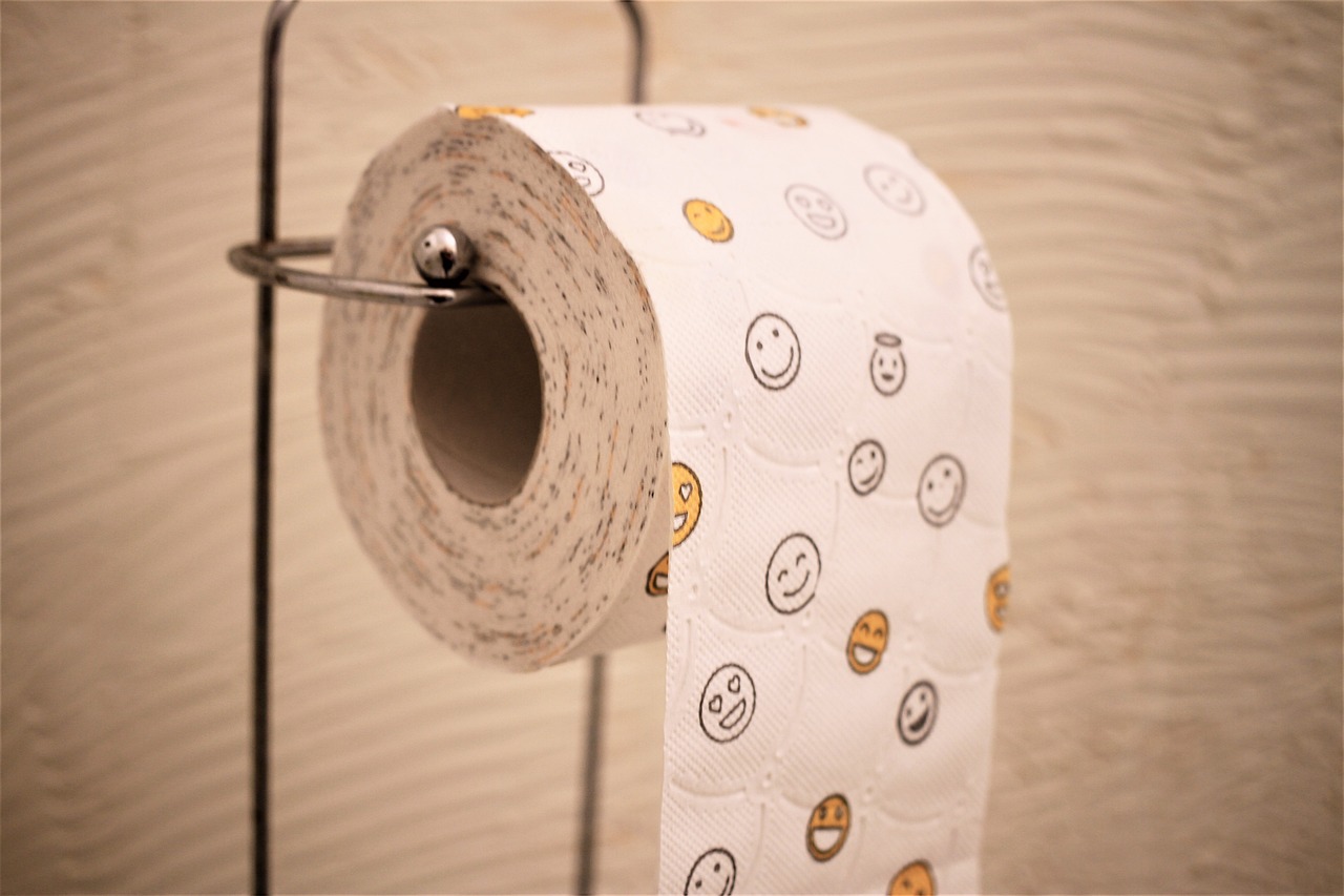 a roll of toilet paper with smiley faces on it, a picture, by Jakob Gauermann, happening, patterned, kdp, けもの, comfortable