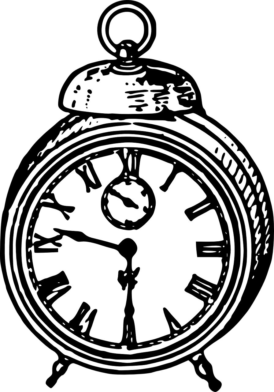 a black and white clock with roman numerals, a digital rendering, by Andrei Kolkoutine, pixabay, extremely fine ink lineart, pocket watch, video, puffy