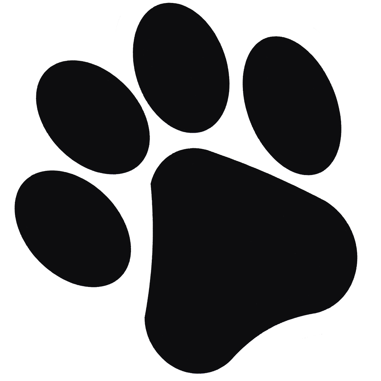 a paw print on a black background, a digital rendering, graffiti, illustration black outlining, the photo shows a large, cub, template