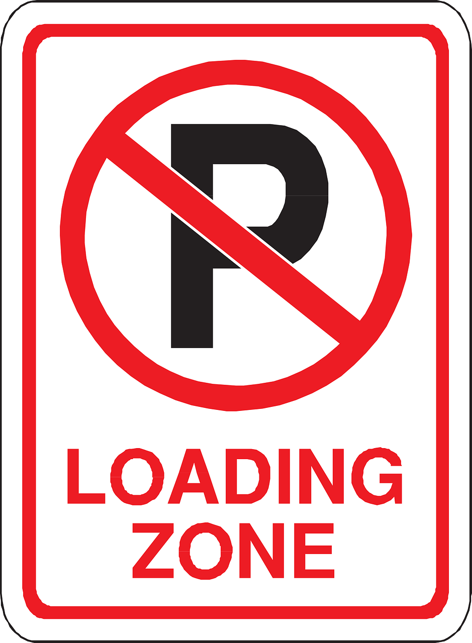 a no parking sign on a white background, by Leonard Long, shutterstock, dada, 2 colour print, truck, boring, stacked image