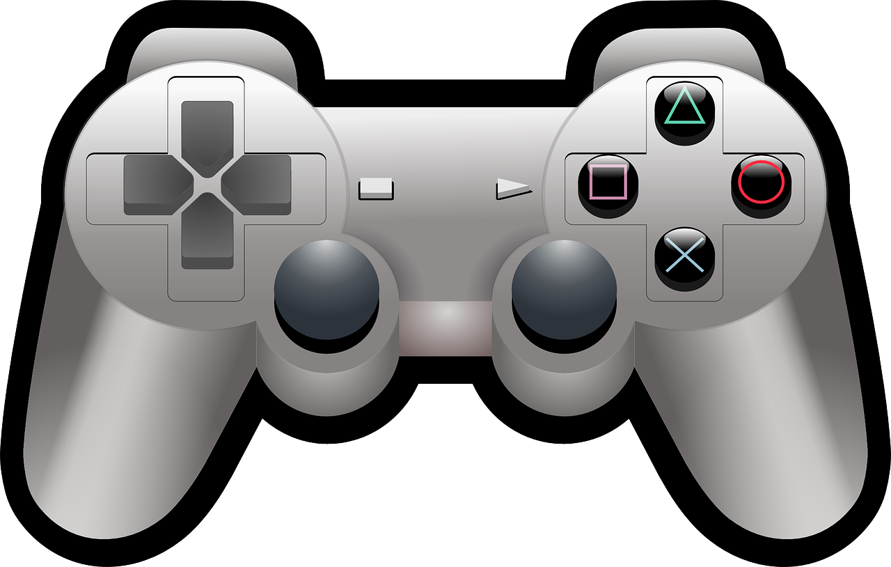 a close up of a video game controller, by Gen Paul, computer art, svg vector art, playstation 1 game, silver, 3rd person shooter