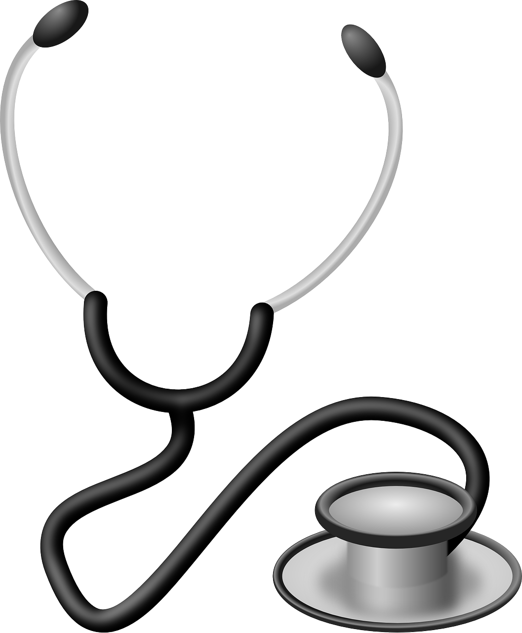 a stethoscope with a stethoscope attached to it, by Martina Krupičková, black and white vector art, computer - generated, screw, three - quarter view