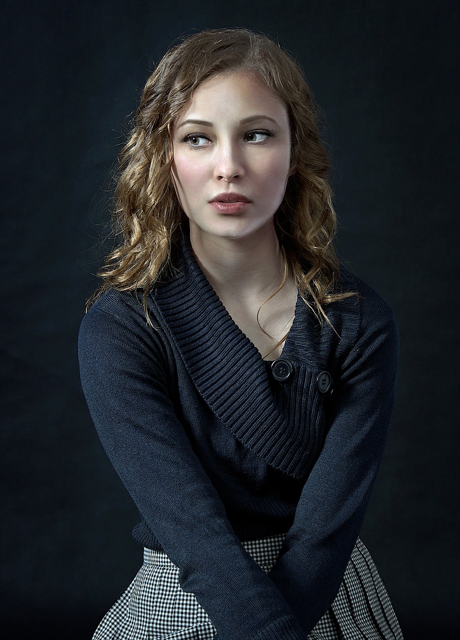 a beautiful young woman posing for a picture, inspired by Yousuf Karsh, flickr, photorealism, black sweater, portrait sophie mudd, scarlet johansen, nadav kander
