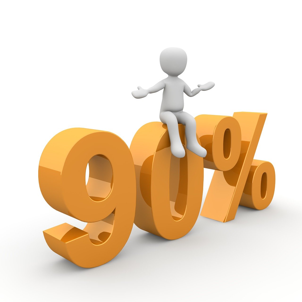 a person sitting on the top of a 90 percent sign, a stock photo, whole figure, !!highly detalied, 7, uncompressed png