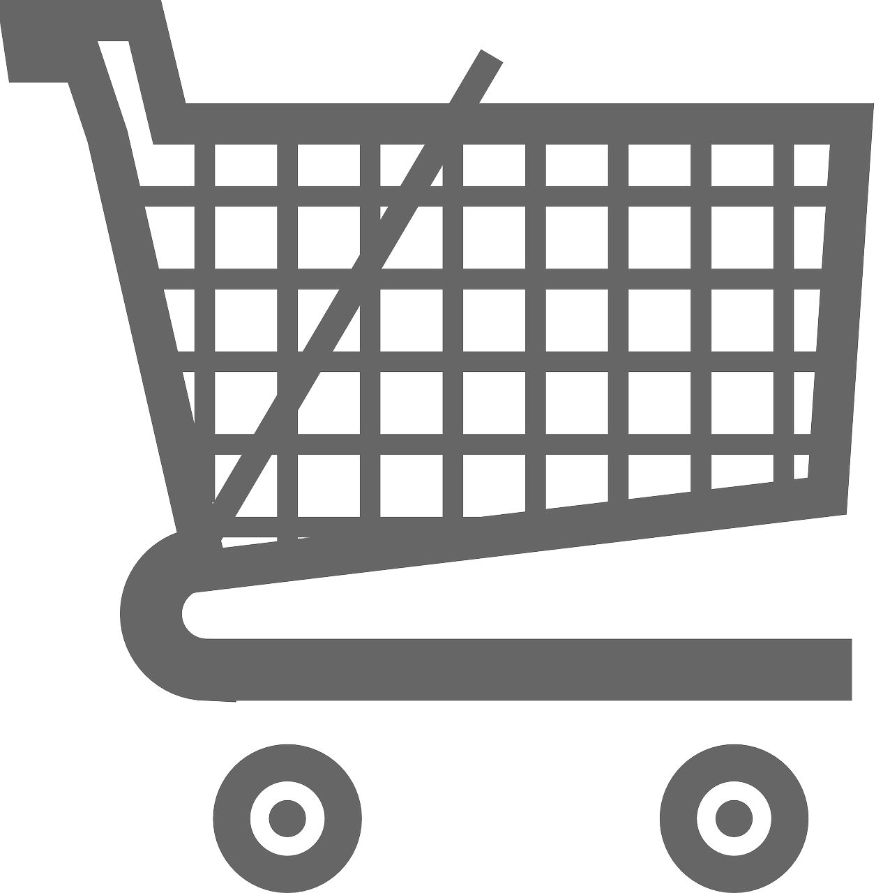 a shopping cart icon on a white background, by Konrad Krzyżanowski, pixabay, bauhaus, dark grey, vinyl, very minimal vector art, ad image