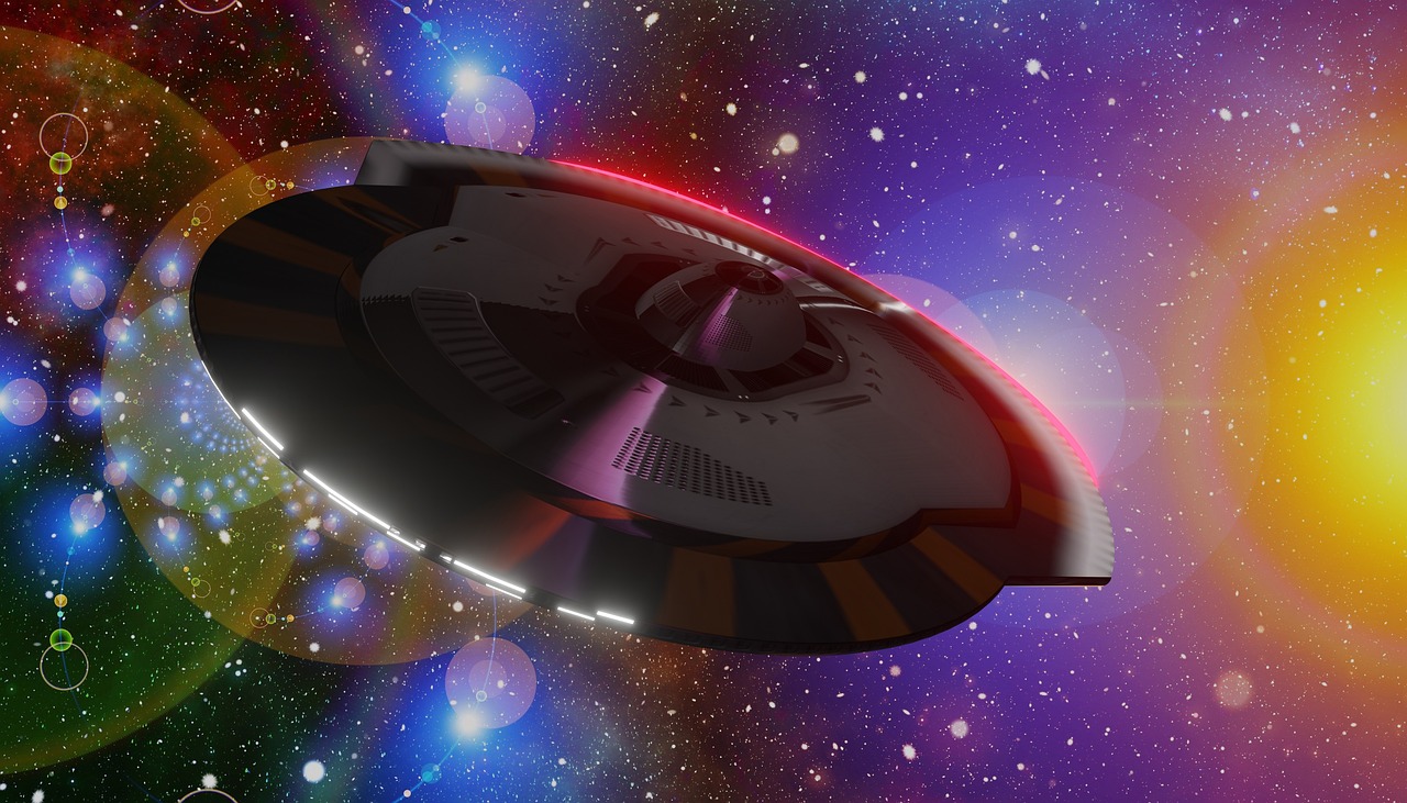 a spaceship flying through a space filled with stars, a digital rendering, by Wayne England, cg society contest winner, the starship enterprise, trending on mentalray, accretion disk, medium close-up shot