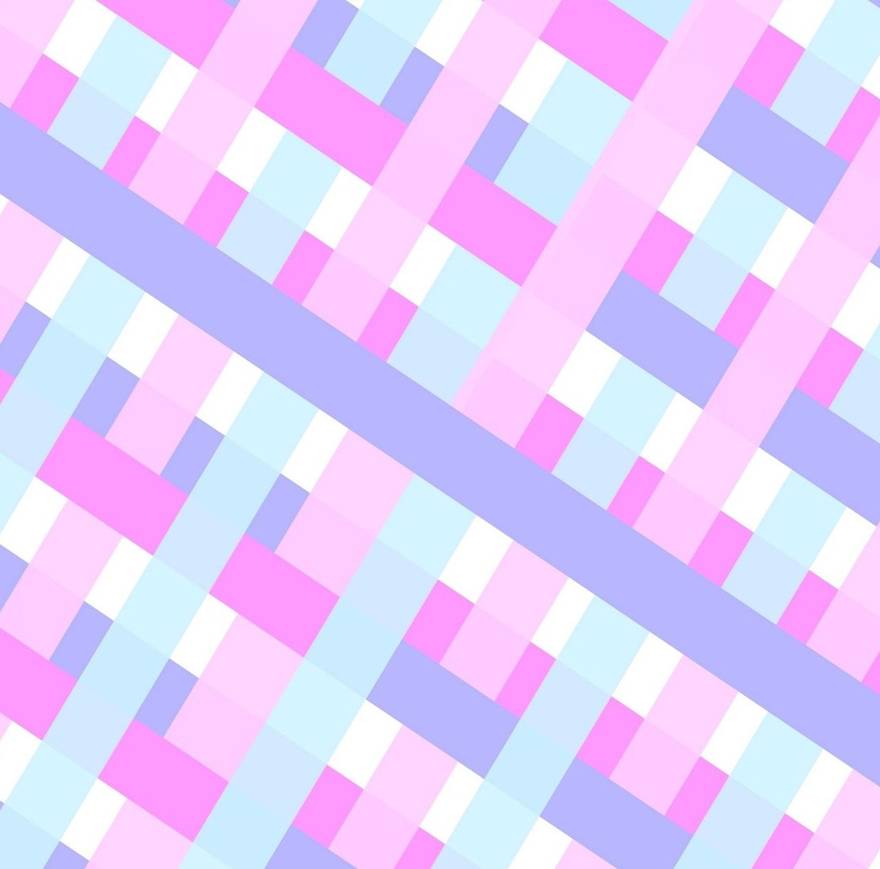 a pattern of pink, blue, and white squares, a digital rendering, inspired by Alfred Manessier, tumblr, diagonal, twins, pastel purple background, stylized material bssrdf