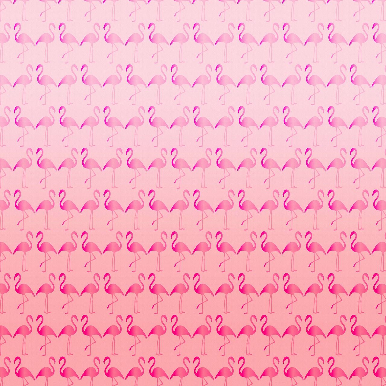 a group of pink flamingos standing next to each other, an illustration of, gradient and patterns wallpaper, material is!!! plum!!!, gradient light red, symmetric pattern