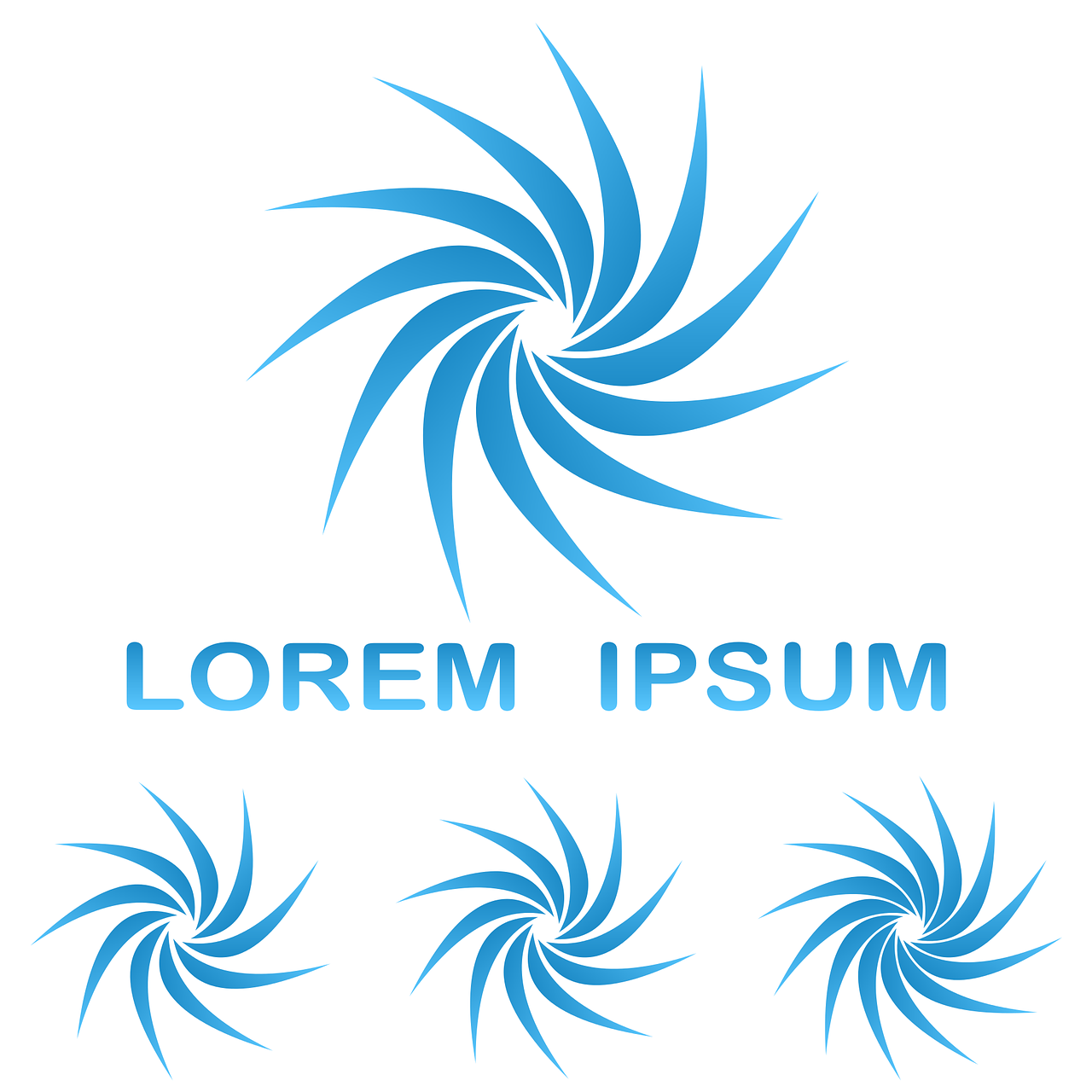 a blue swirl logo on a white background, abstract illusionism, turbines, asian sun, icon pack, lorem ipsum dolor sit amet