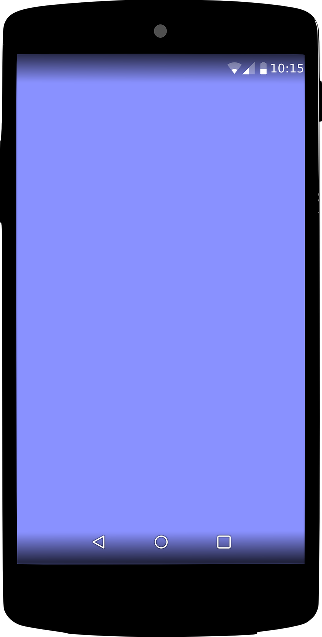 a close up of a cell phone with a blue screen, inspired by Luma Rouge, trending on deviantart, color field, purple blue color scheme, solid black #000000 background, plain uniform sky, black border: 0.75