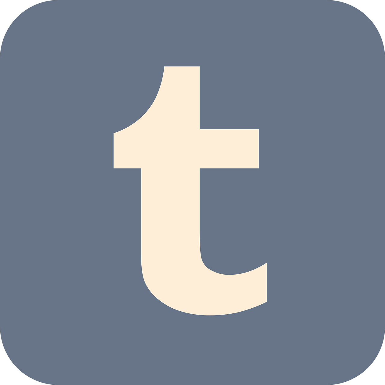 a blue square with a white t on it, featured on tumblr, tachisme, logo for a social network, tomba, sepia tone, flat icon
