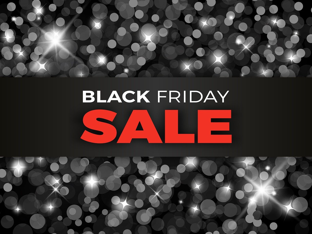 a black friday sale banner with sparkling lights, 834779519