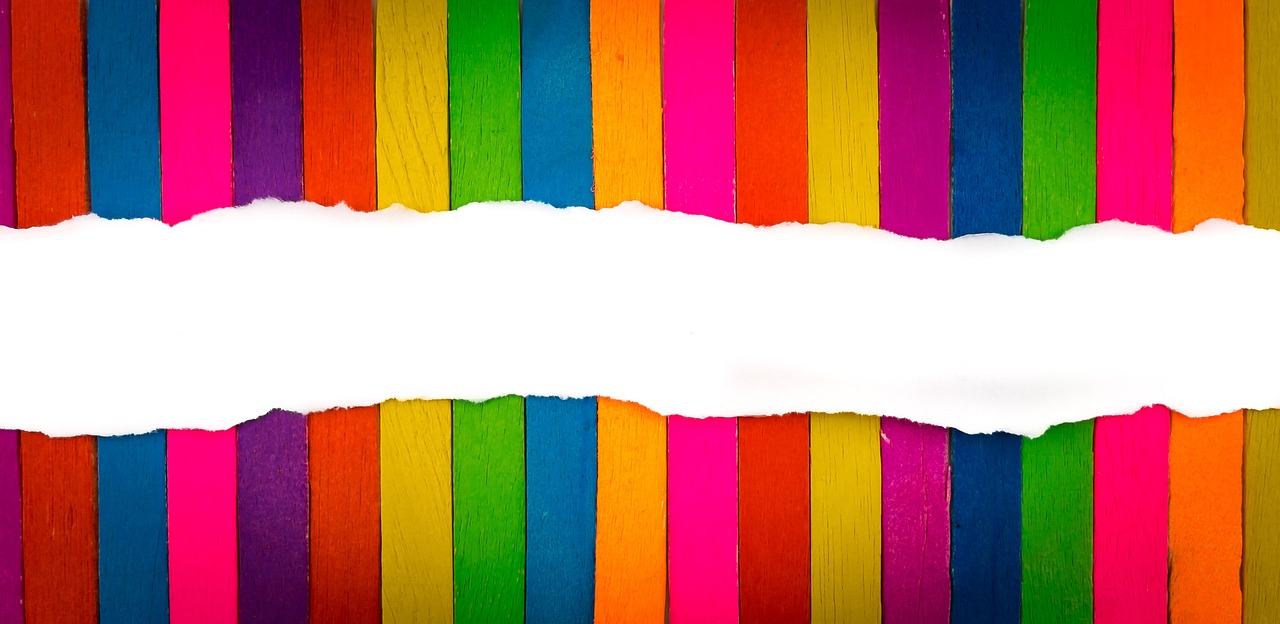 a torn piece of paper sitting on top of a colorful striped wall, by Richard Carline, pexels, color field, wooden, 'white background'!!!, full of colour 8-w 1024, bright neon colours
