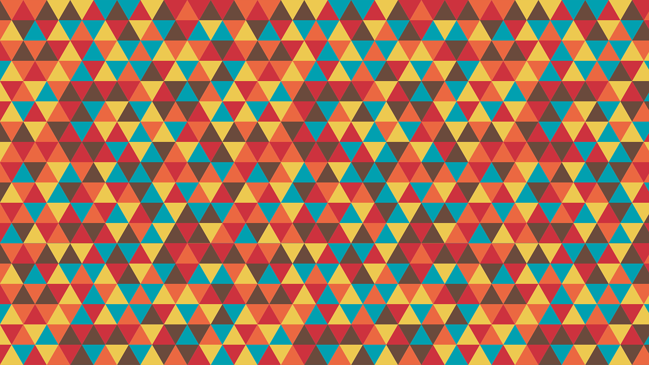 an image of a colorful pattern of triangles, inspired by Lubin Baugin, tileable, svg illustration, animation, red yellow