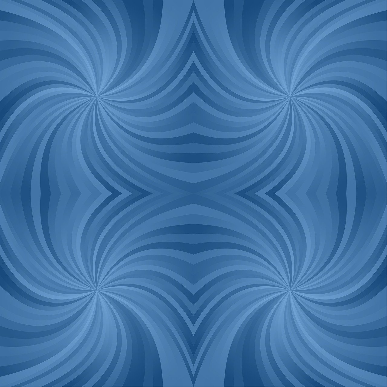 a blue background with swirly shapes, abstract illusionism, symmetry illustration