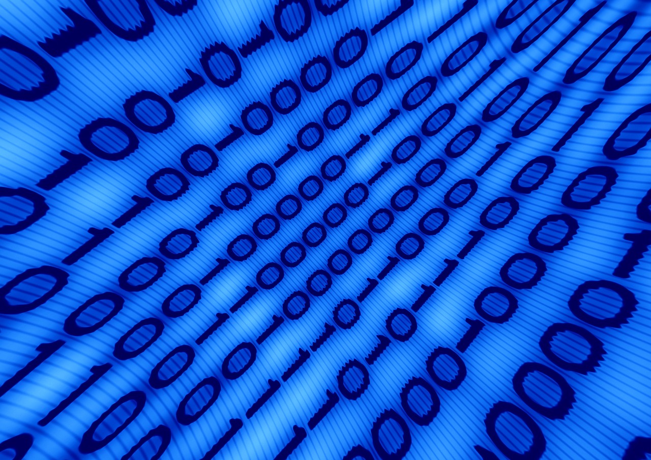 a computer screen with a lot of numbers on it, a digital rendering, by Alison Watt, pixabay, blue scales, binary, upward shot, stock photo