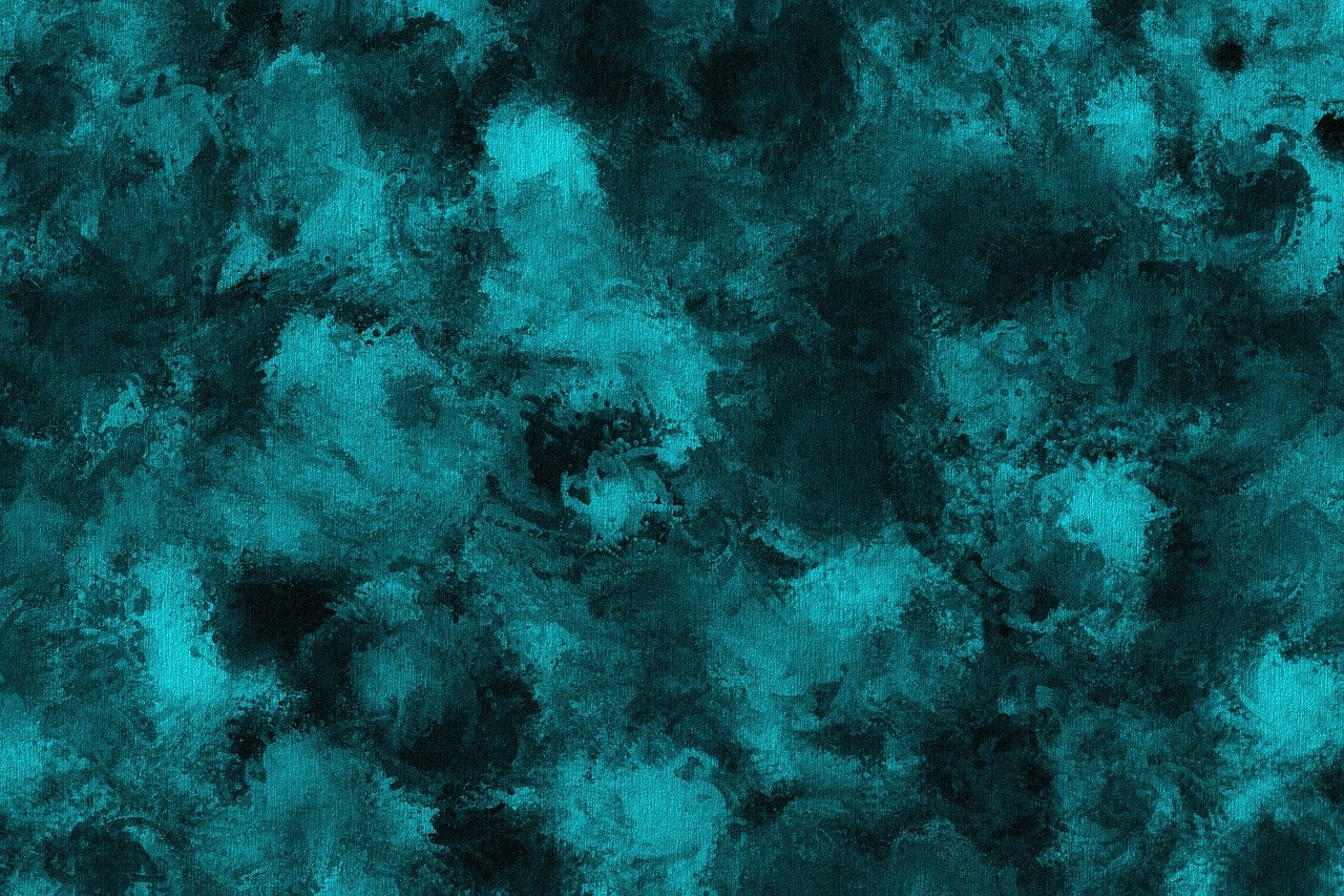 a close up of a blue and black background, a digital painting, inspired by Otto Placht, deviantart, abstract art, textured turquoise background, seamless, atmospheric ”, atmospheric”