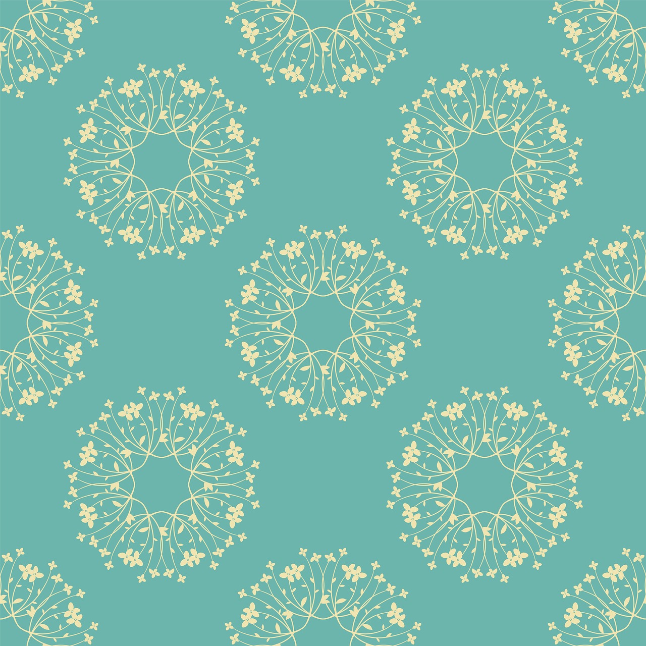 a pattern with stars on a blue background, vector art, art nouveau, hearts, pale yellow wallpaper, floral lacework, round elements
