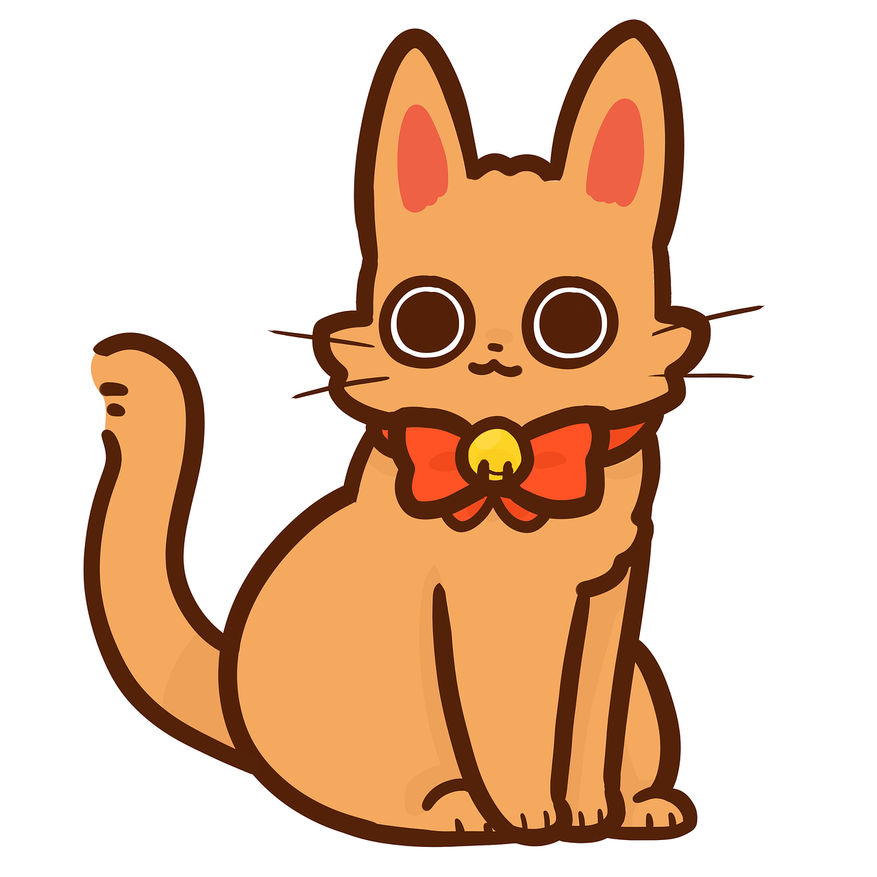 a cartoon cat wearing a bow tie, inspired by Gusukuma Seihō, [ character design ], large)}], boney, eevee